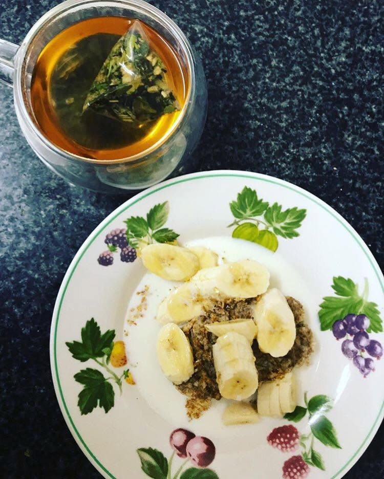 Healthy eating meal and tea